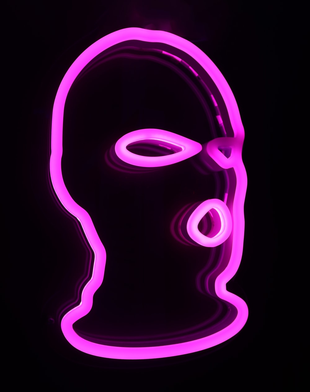 black and pink mask photo Free Neon Image on
