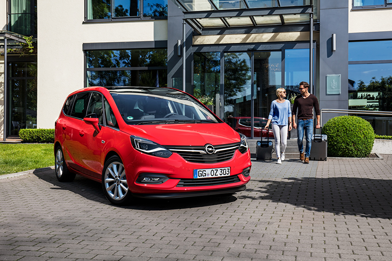 Wallpaper Opel Zafira Turbo Red Cars