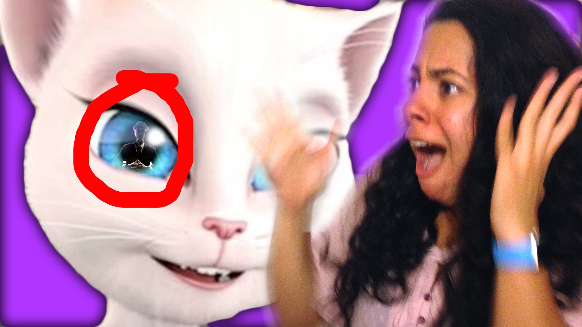 Talking angela man in eye