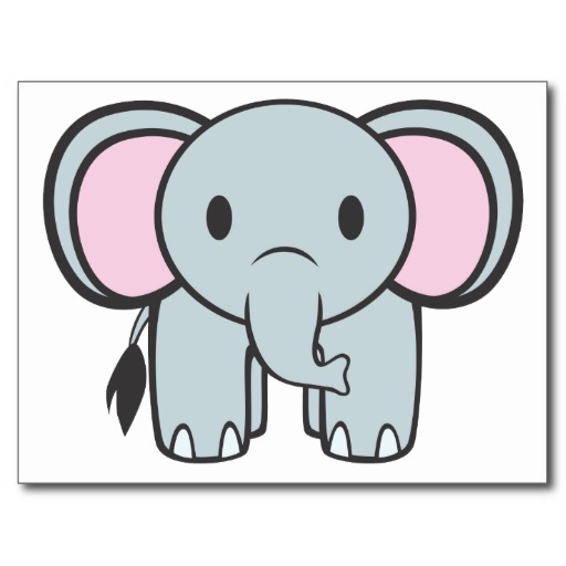 Baby Elephant Cartoon Postcard