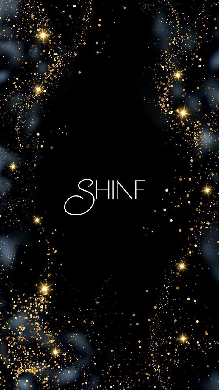 Gold Black Shine Glitter Phone Wallpaper Templates By