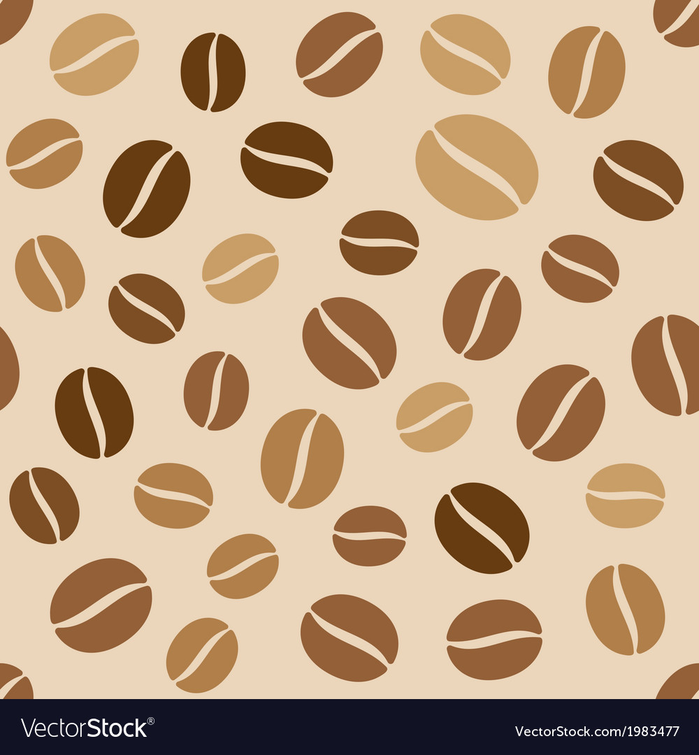Coffee Beans Seamless Pattern On Light Background Vector Image
