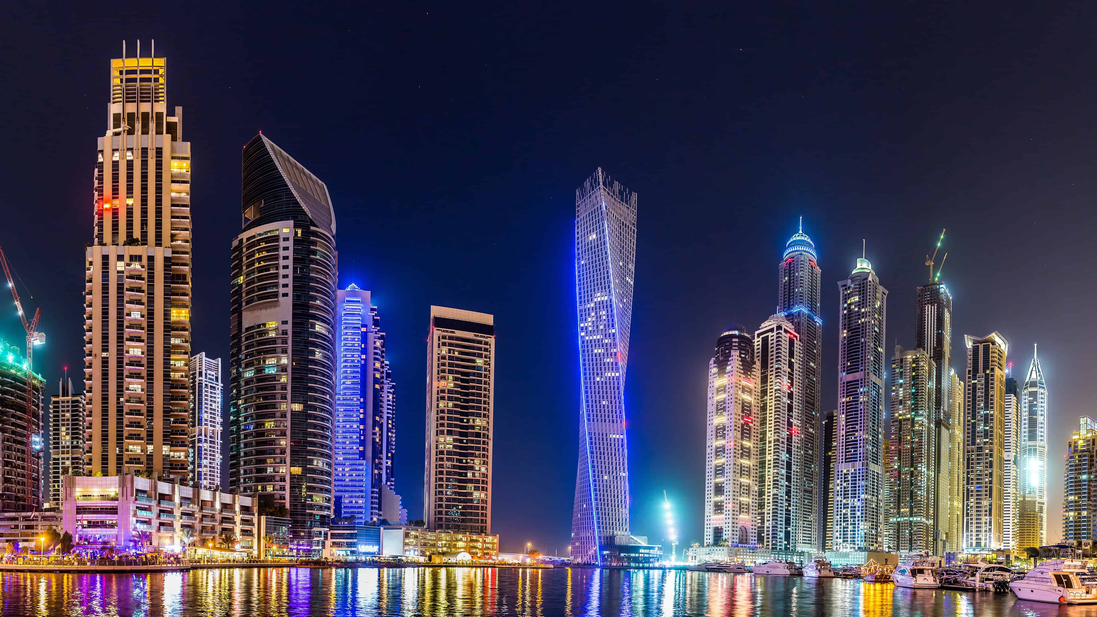 Dubai Skyline At Night UHD 4k Wallpaper