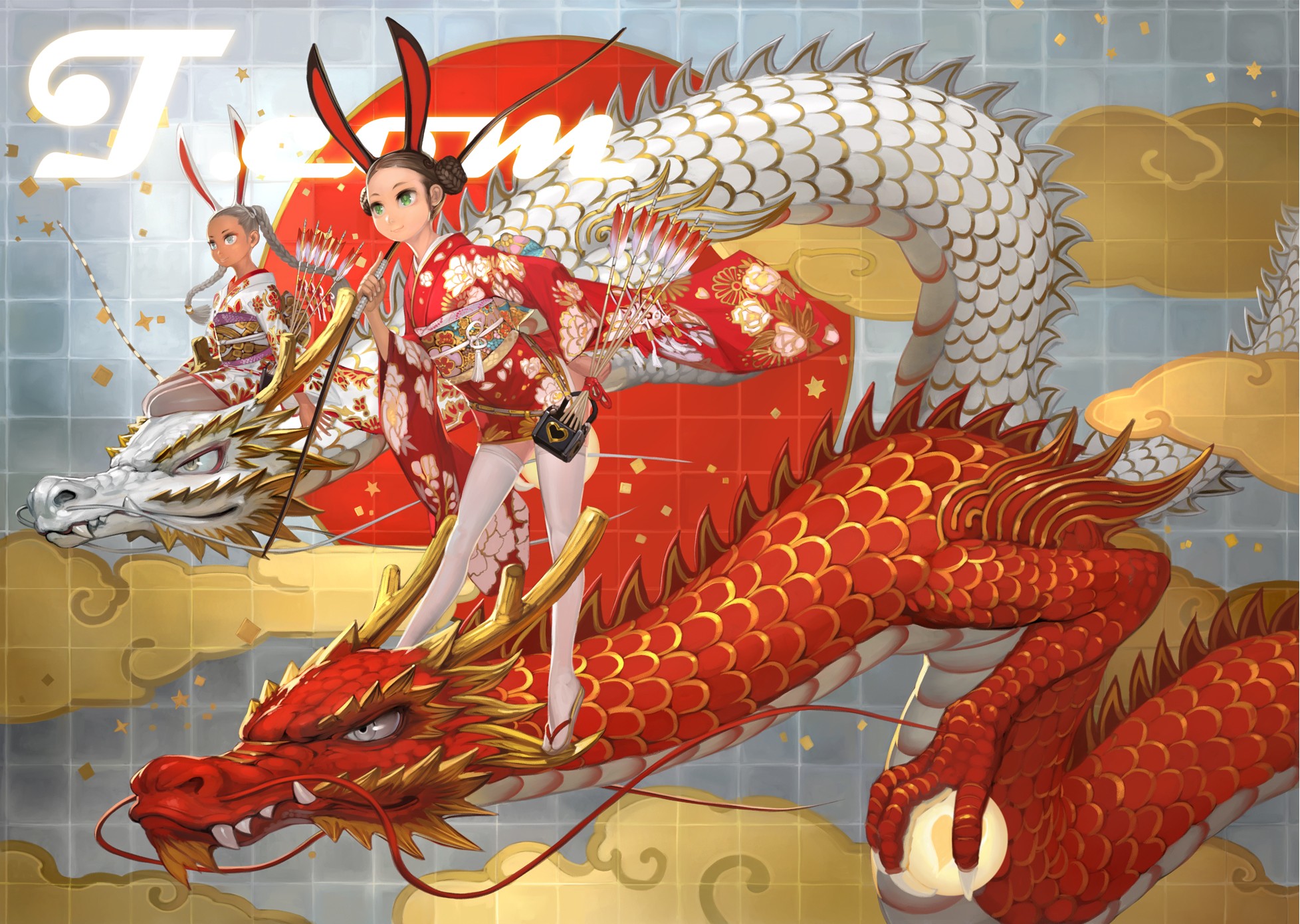Dragons Kimono Wallpaper Animal Ears