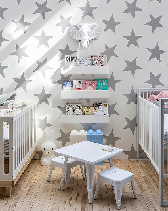 Silver Star Nursery Wallpaper Contemporary