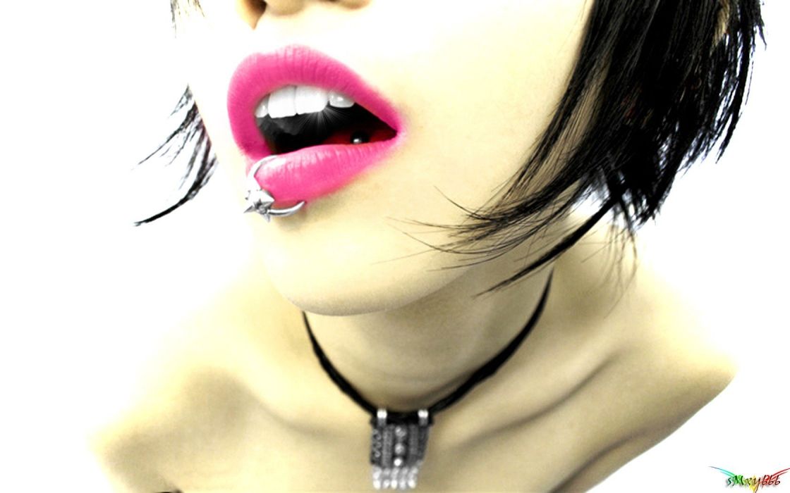 Necklaces Lip Gloss Piercing Wallpaper