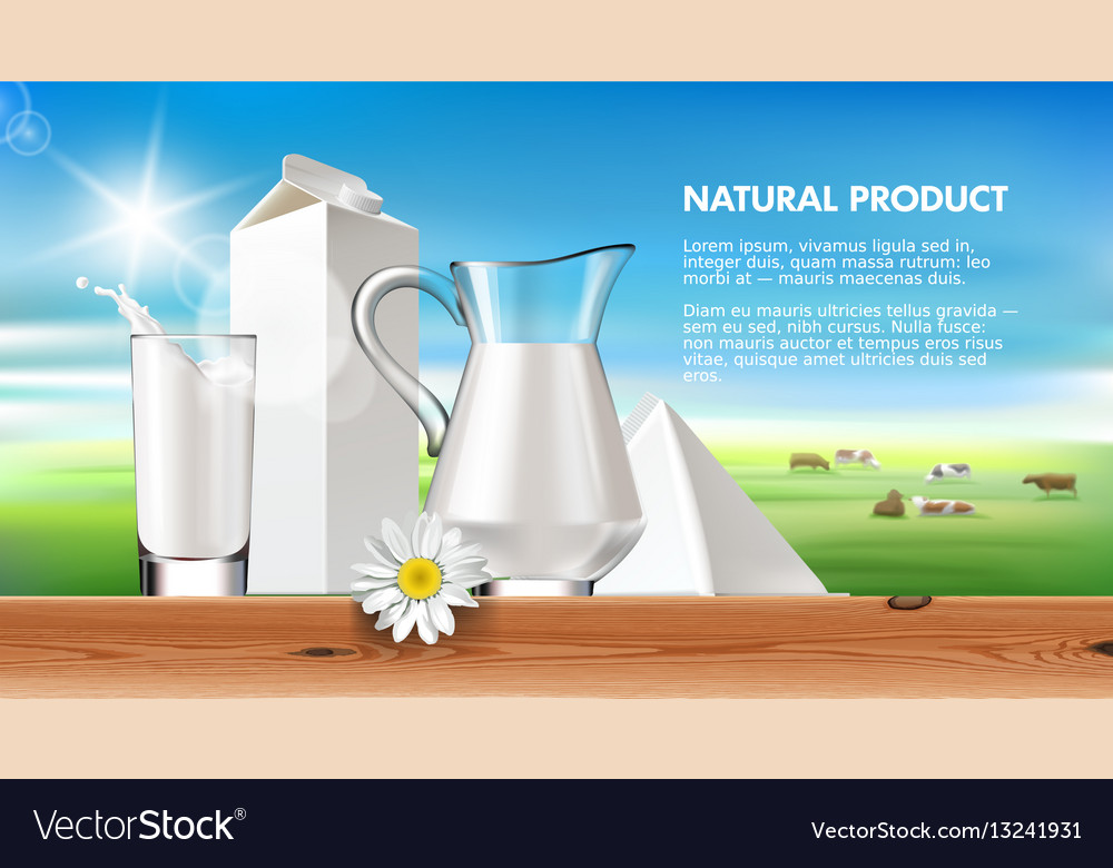 Milk And Dairy On A Background Royalty Vector Image