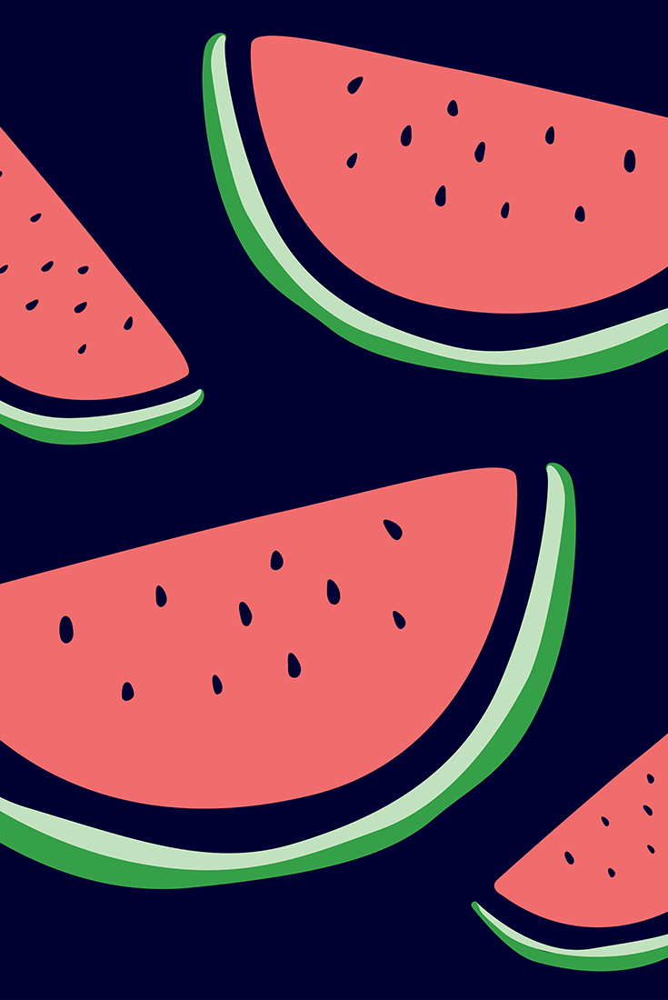 Bright Watermelon Print Wallpaper