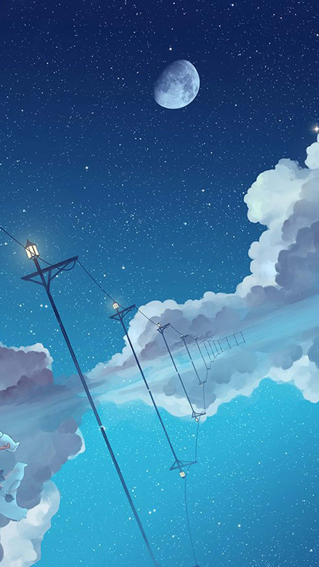 Moon And Stars Iphone Wallpaper