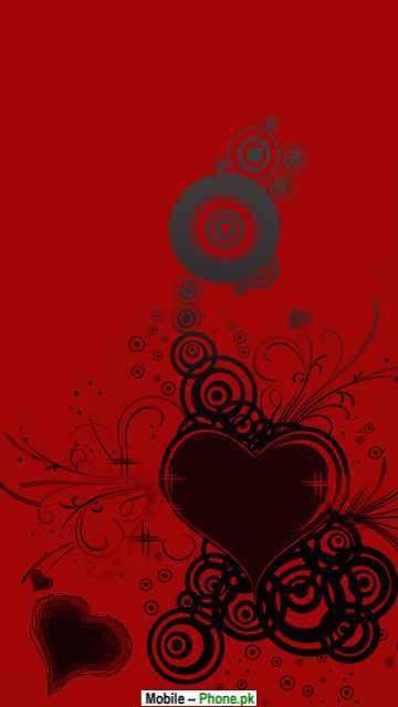 Red Heart Black Background Mobile Wallpaper Details