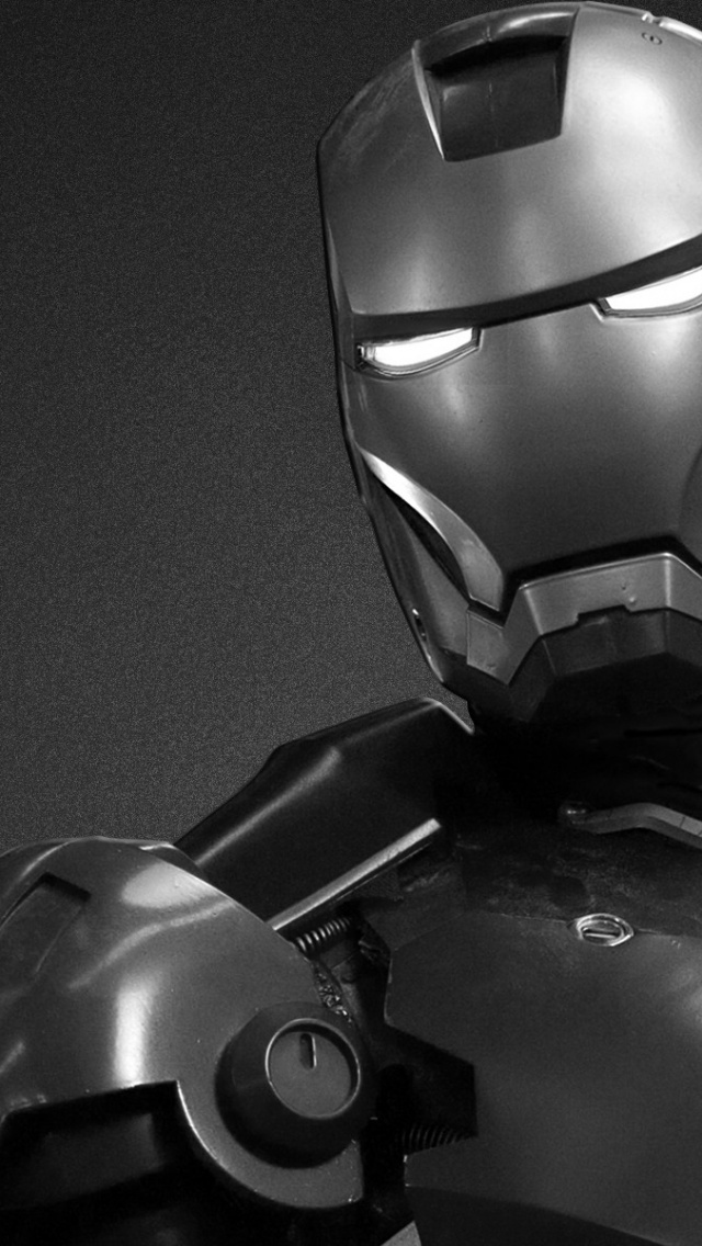 Black And White Iron Man iPhone Wallpaper