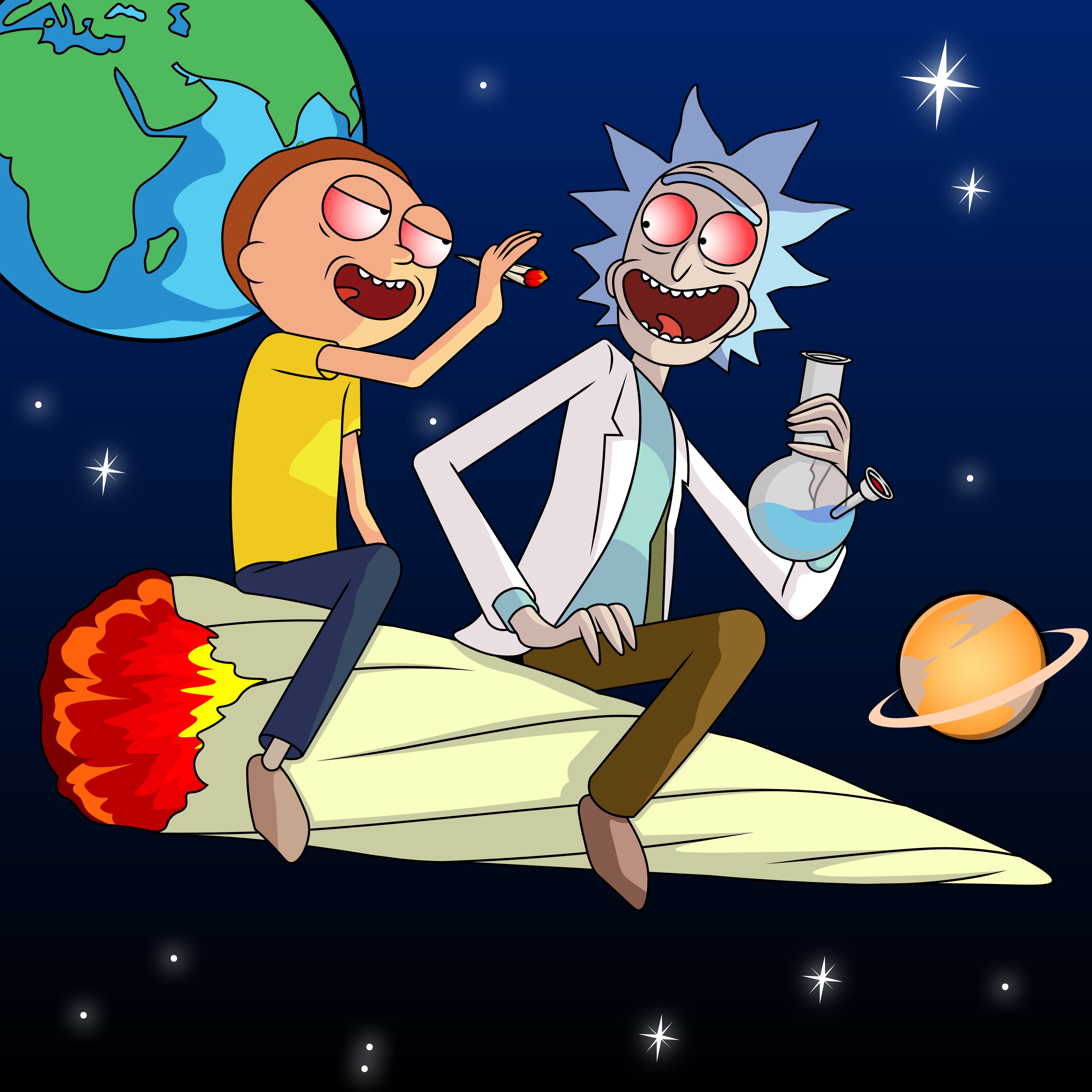 Rick And Morty Trippy Edit Wallpaper