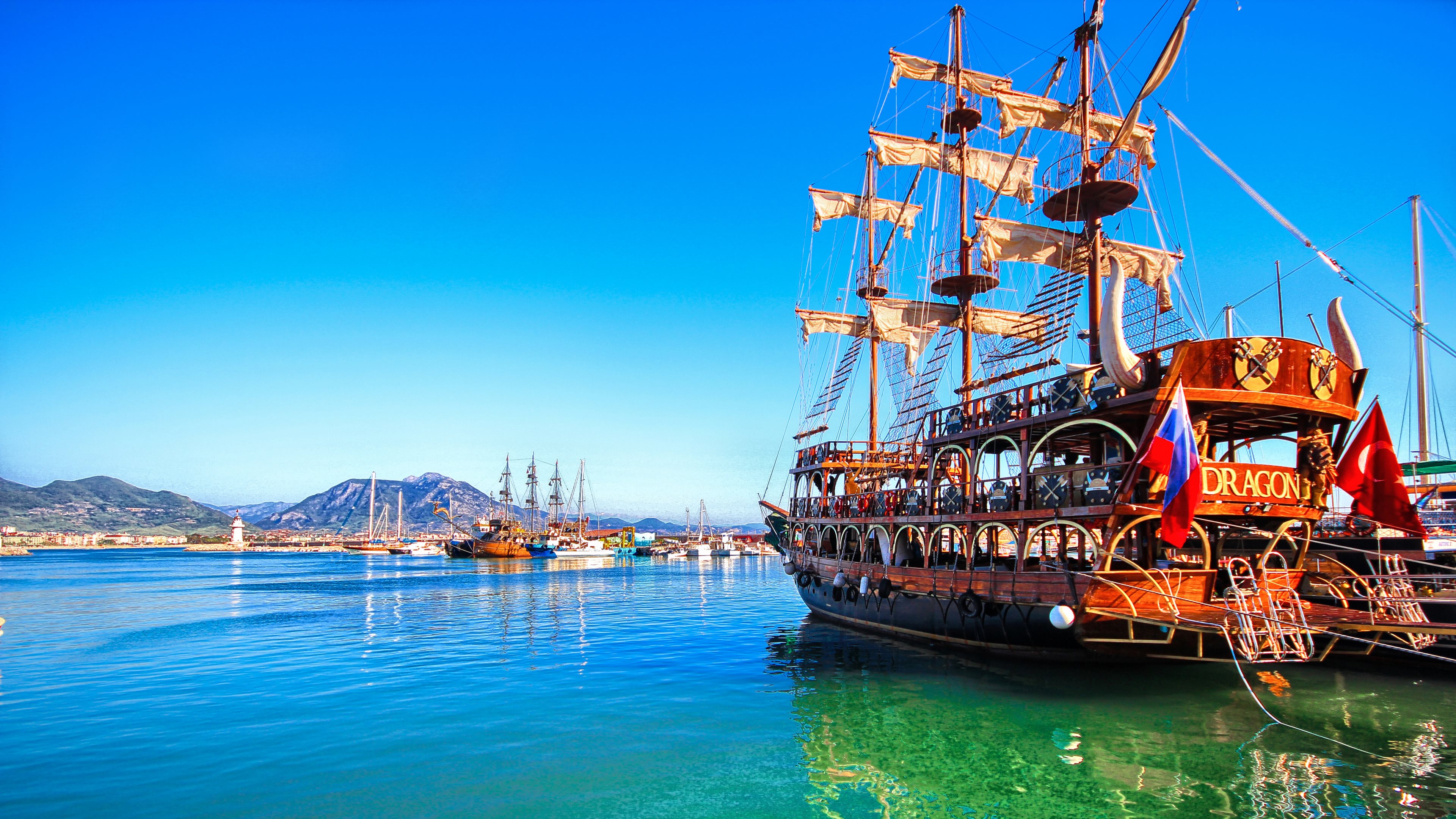 Pirate ship in Alanya harbor