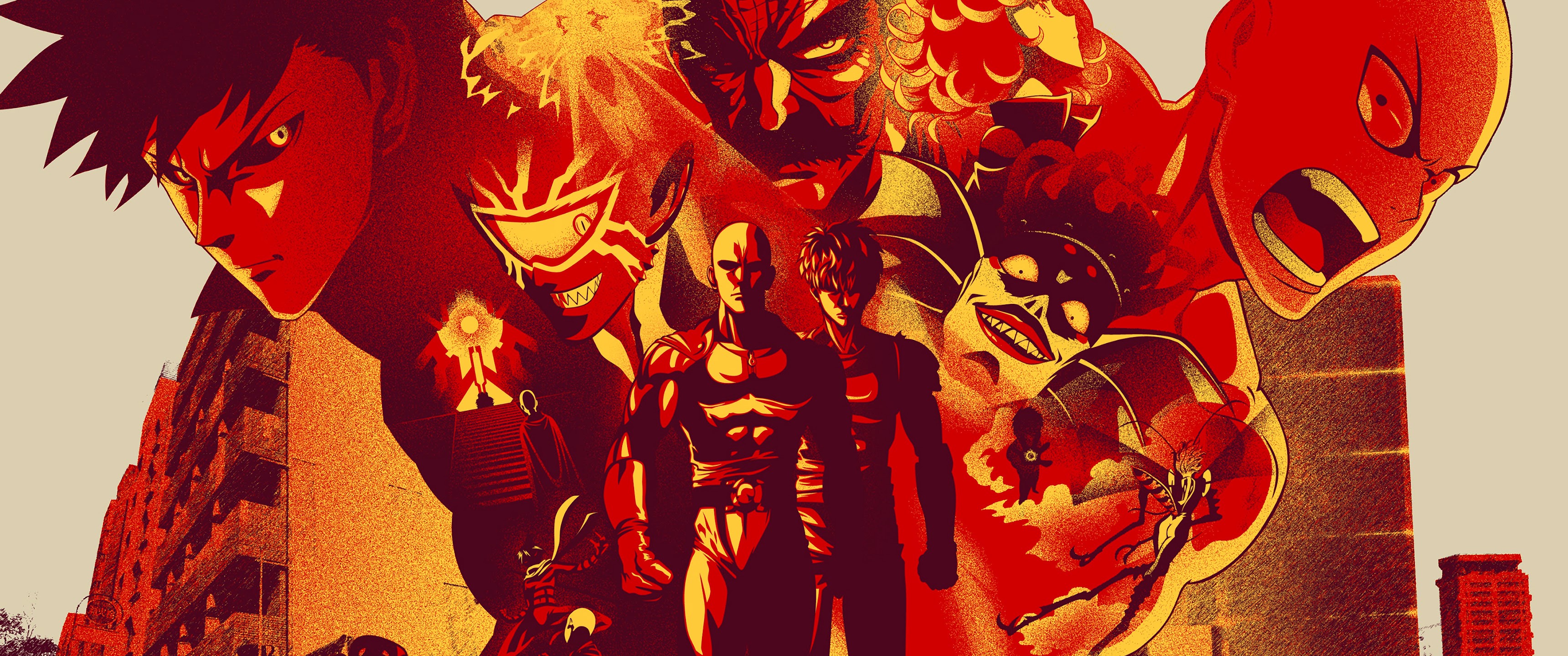 One Punch Man Characters 4k Wallpaper