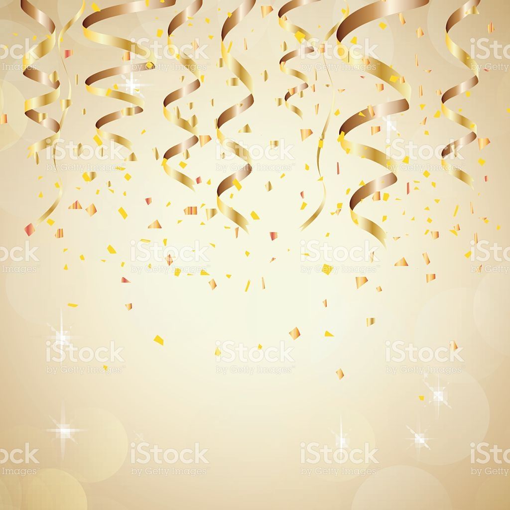 Illustration Of Happy New Year Background With Golden Confetti