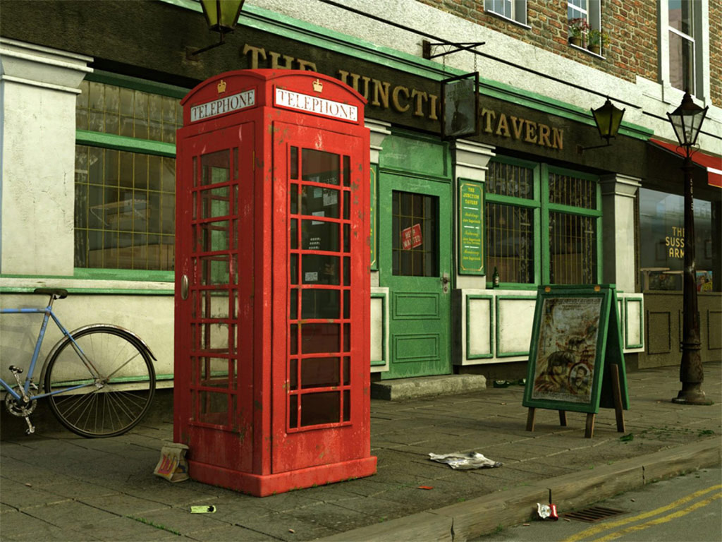 Wallpaper Of Traditional Scenes Telephone Booth England London