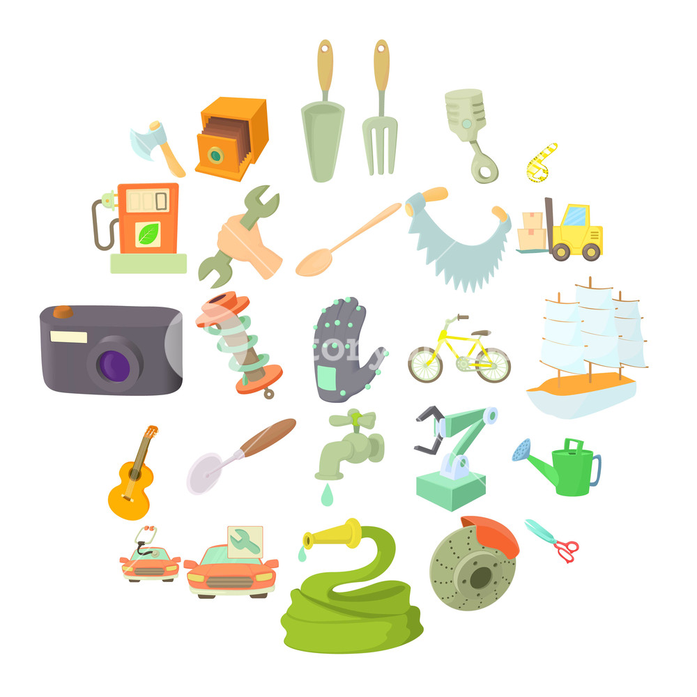 Weaver Icons Set Cartoon Of Vector For Web