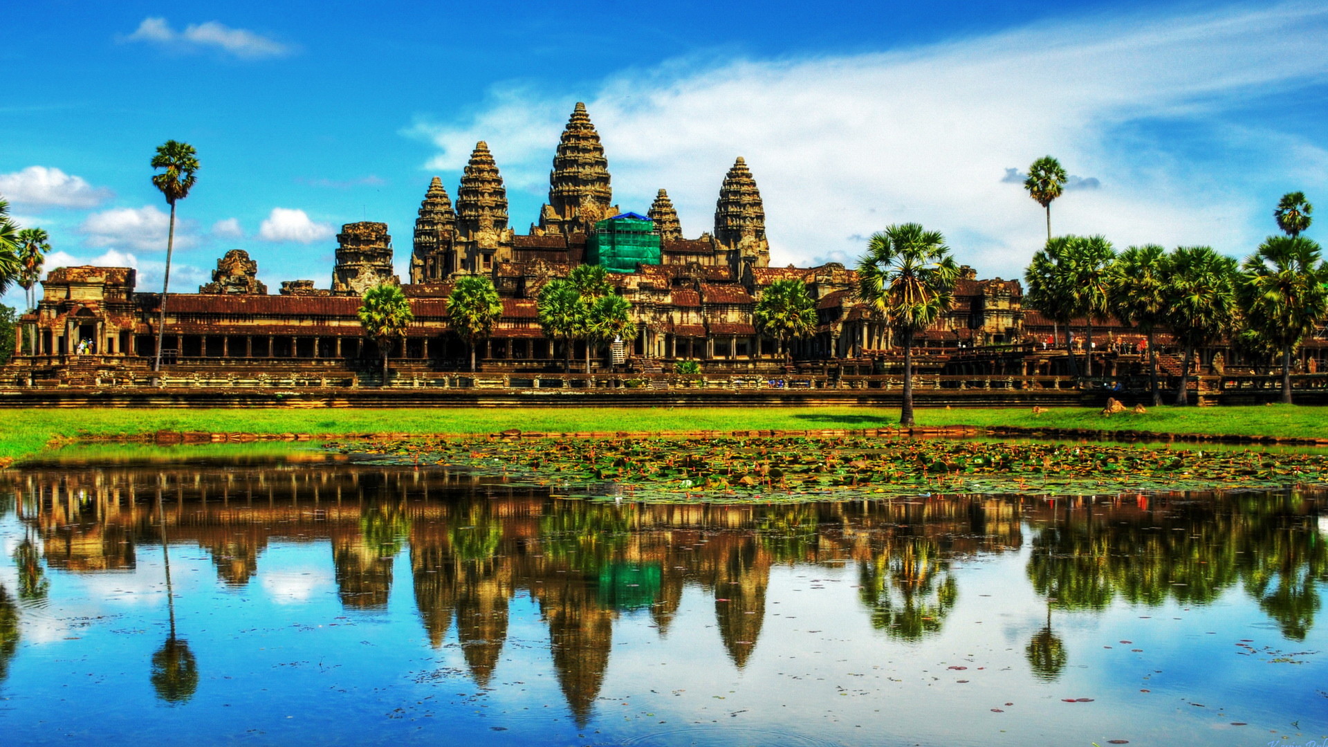 Now Full HD Wallpaper Angkor Wat Lake Hidden