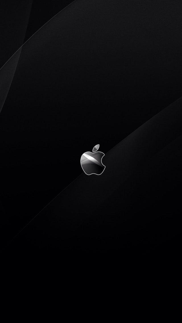 Black Shiny Apple Logo Wallpaper iPhone