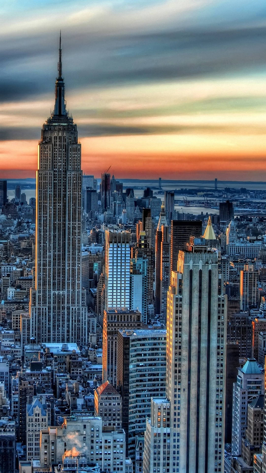 New York City At Dusk iPhone X Wallpaper