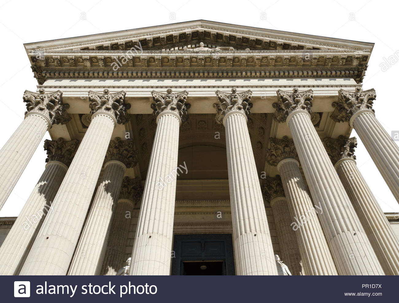 Ancient Courthouse Isolated On White Background Stock Photo