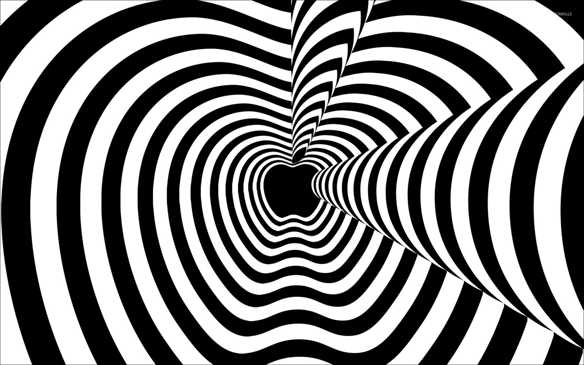 Hypnotic Black And White Apple Wallpaper Puter