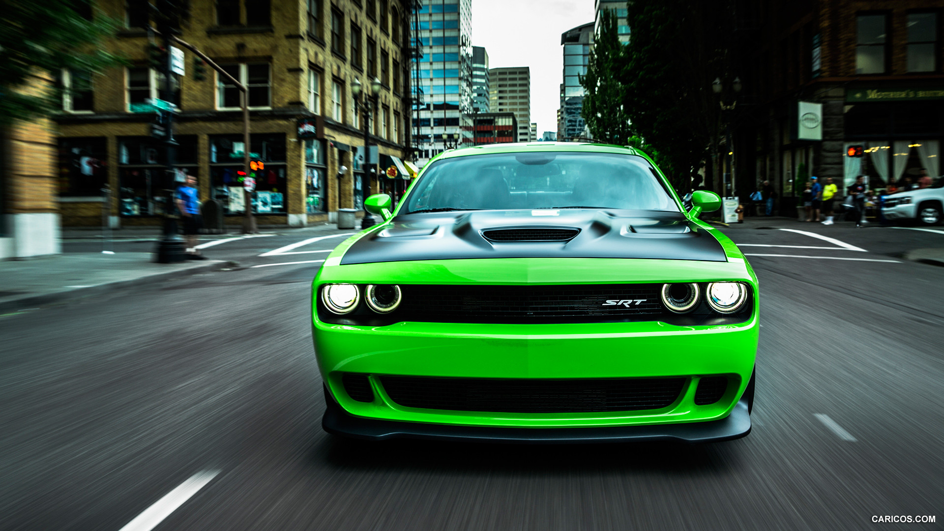 Dodge Challenger Hellcat Green HD Wallpaper Background Image