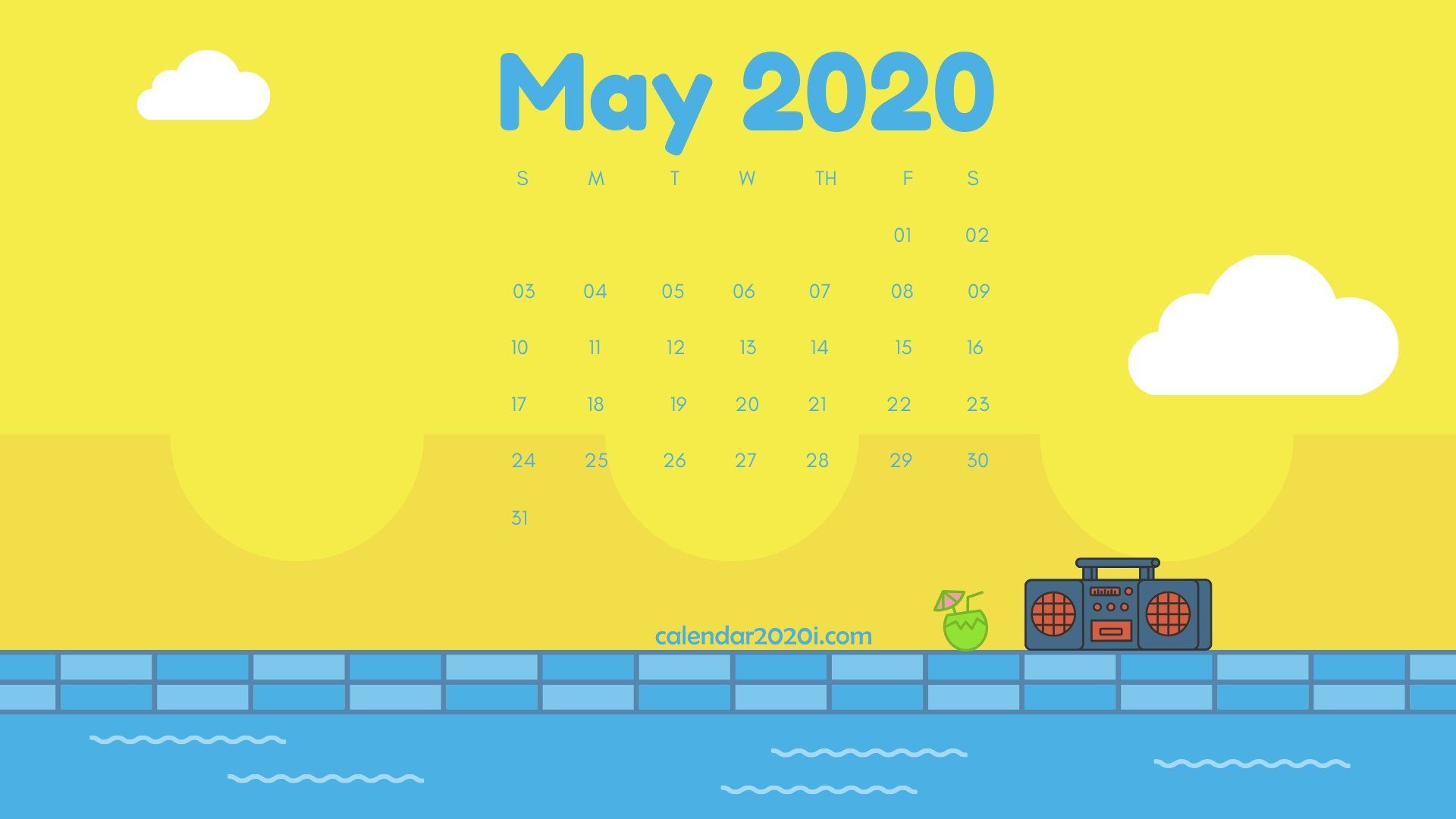 Cute May 2020 Calendar Wallpaper For Desk Floral Designs