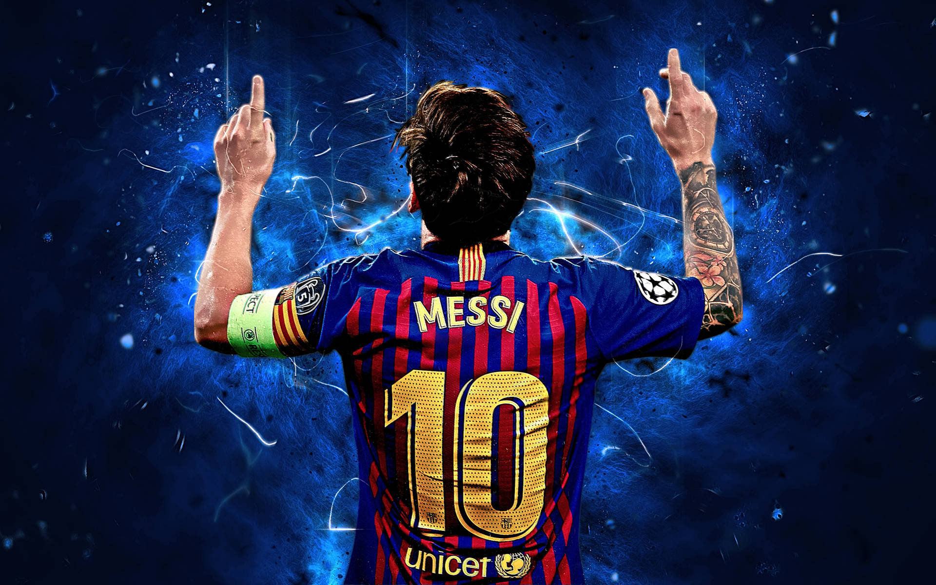 Lionel Messi Pointing Up Sxniete2f578auh7 Wallpaper