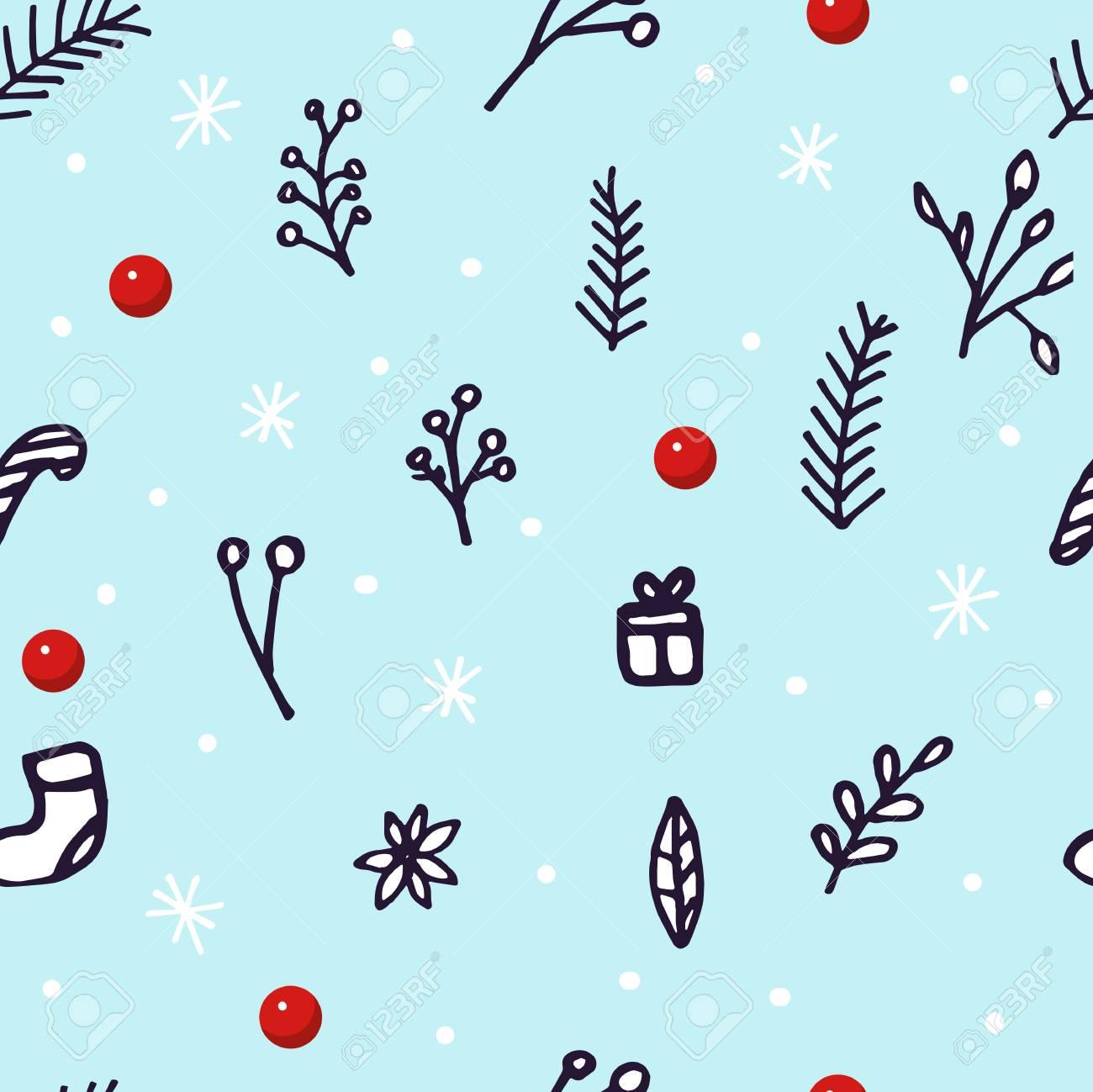 Cute Christmas Wallpaper Seamless Pattern Vector Illustration