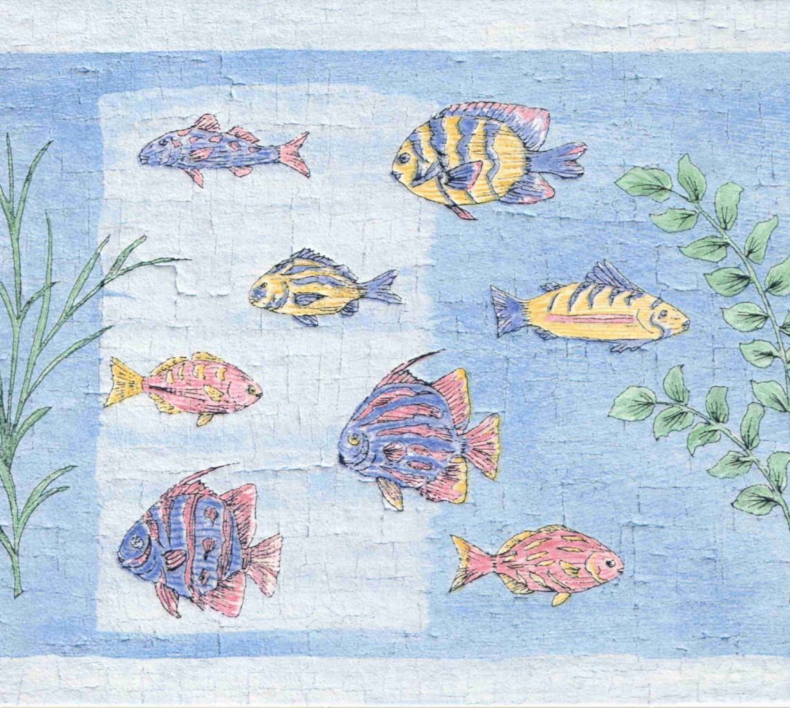 Details About Water Color Tropical Fish Wallpaper Border B3684