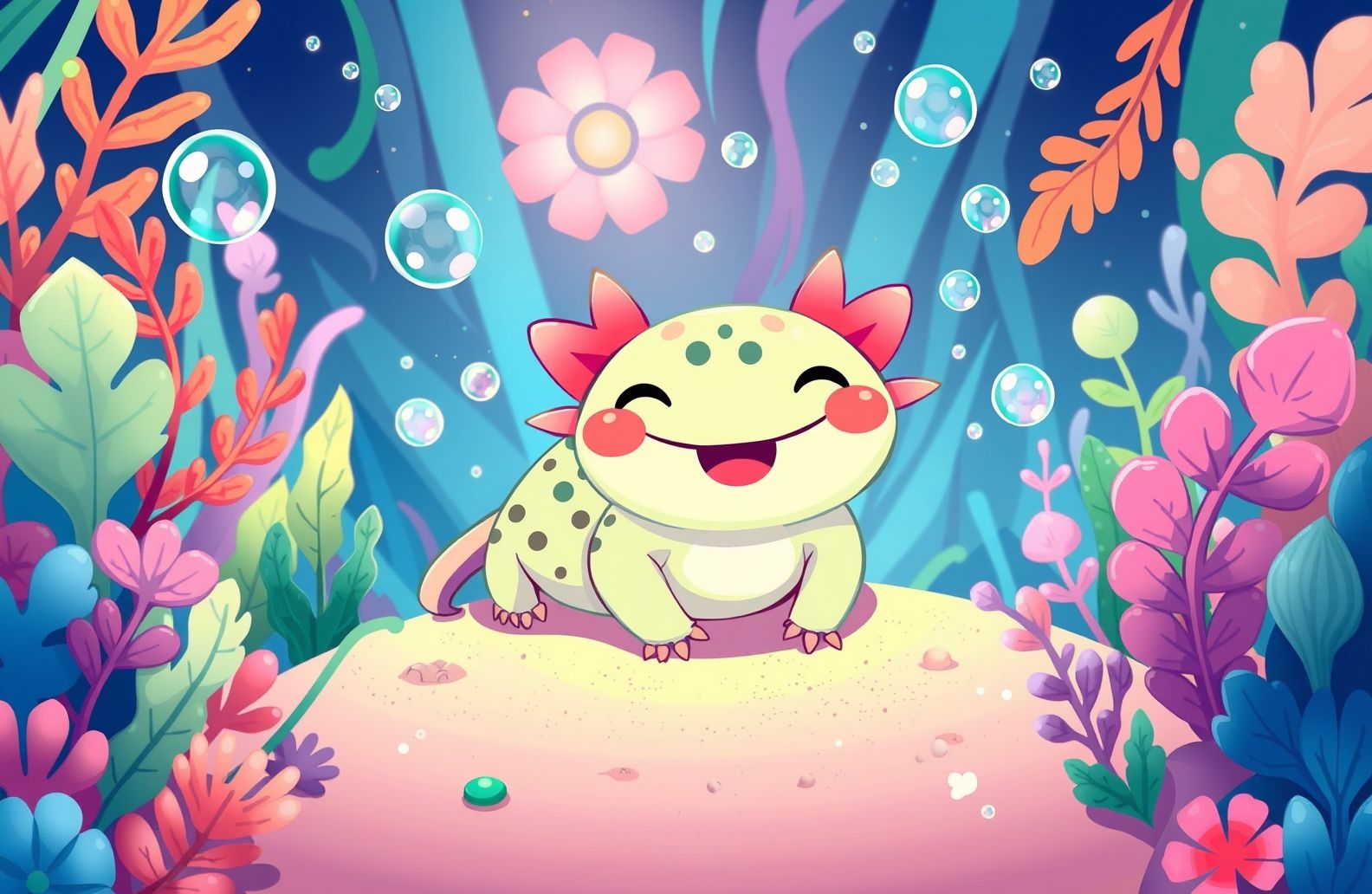 Kawaii Axolotl Wallpaper