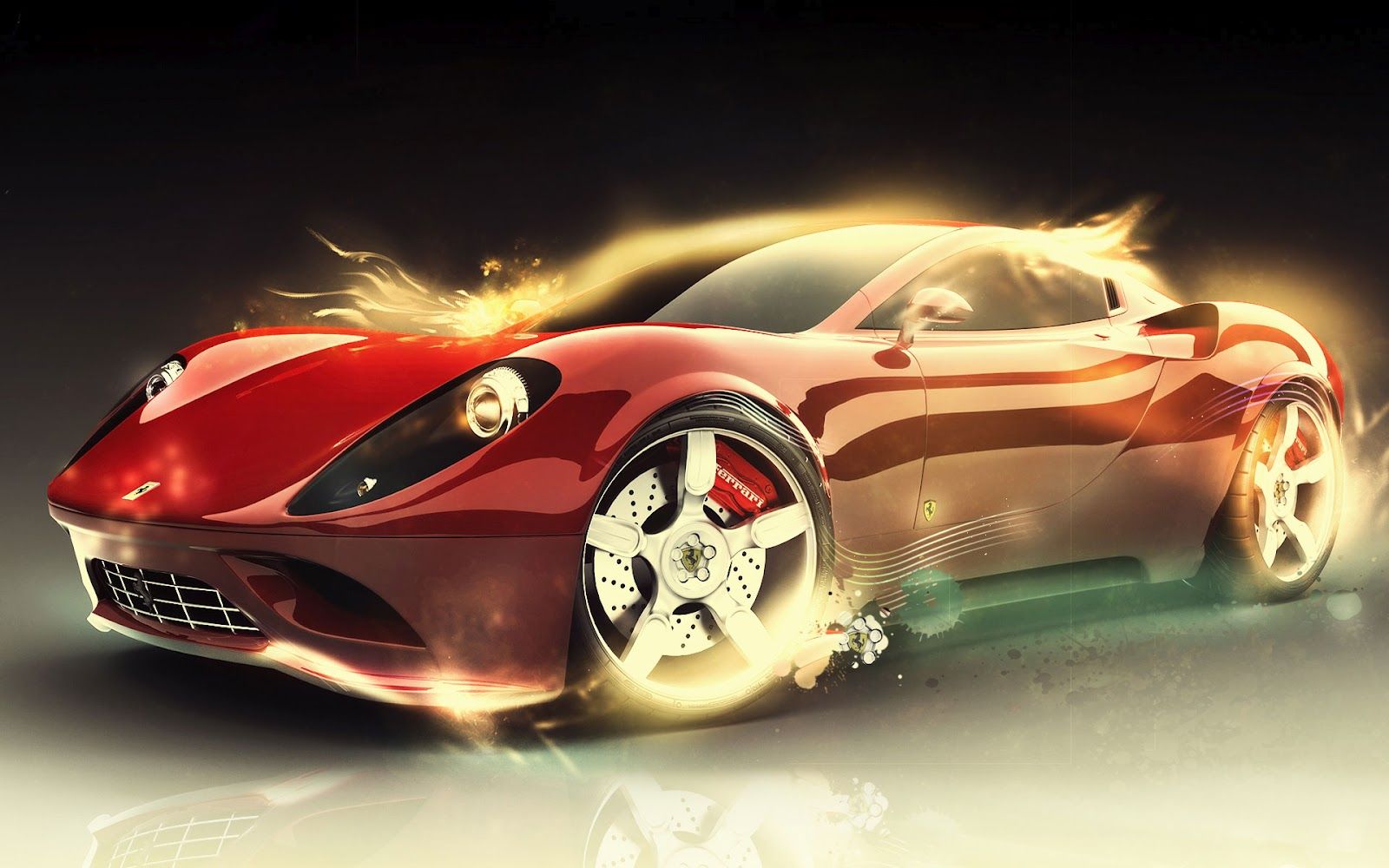 Red super car wallpaper, Ferrari, car, fire, digital art HD wallpaper |  Wallpaper Flare