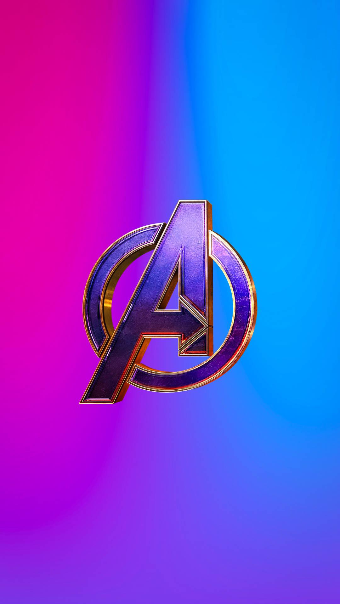 Download Blue And Pink Avengers Logo Wallpaper