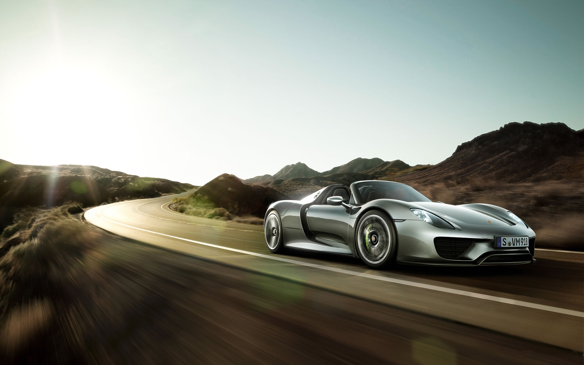  Porsche Spyder Wallpaper x front side silver