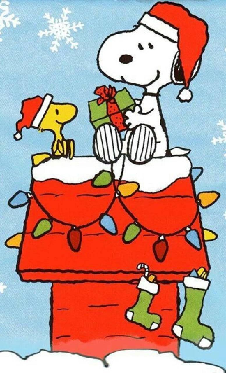 Download Snoopy Christmas Gift Giving Wallpaper