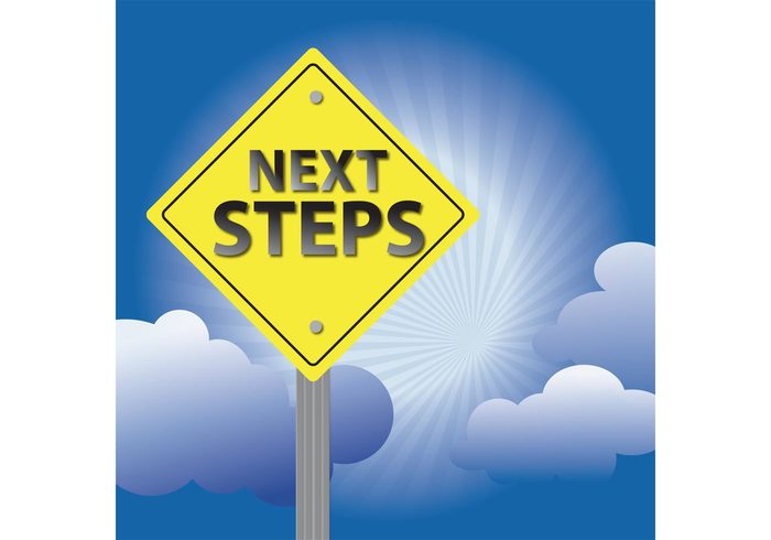 Next Steps Sign Background Traffic Signal Following