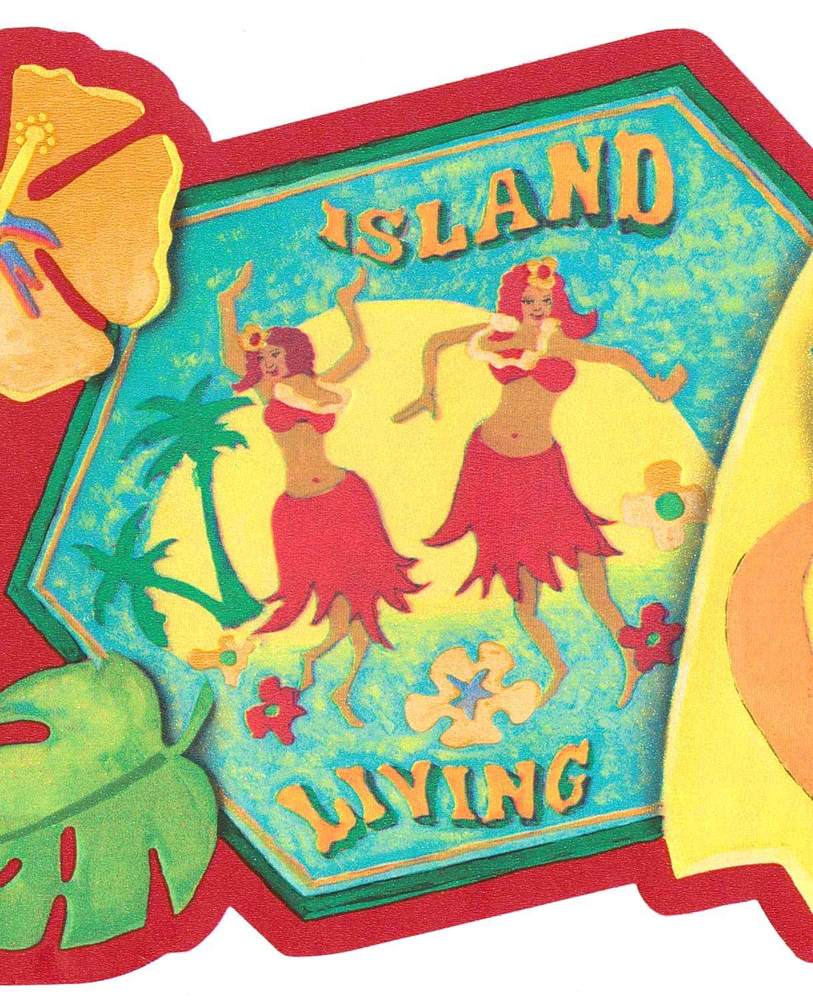 Free download Bright Colored Hawaiian Surfboard Flowers Wallpaper