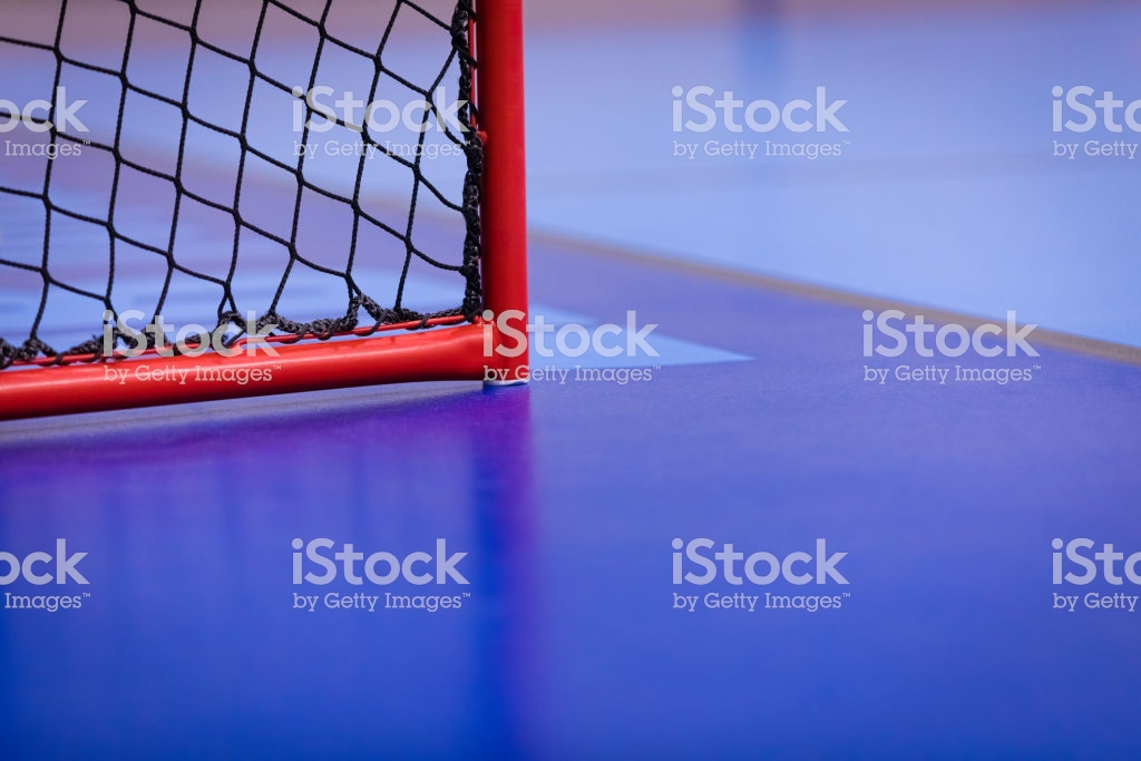 Closeup On Futsal Goal And With Field In The Background