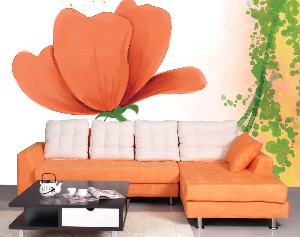 Wallpaper Sofa Living Room 3d Design House