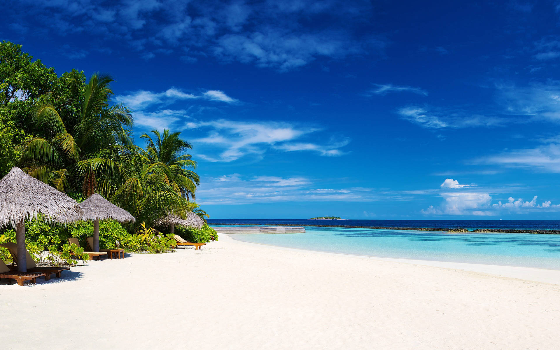 Majestic Maldives Shoreline Tropical Desktop 0zomra5ys37v8ew7 Wallpaper