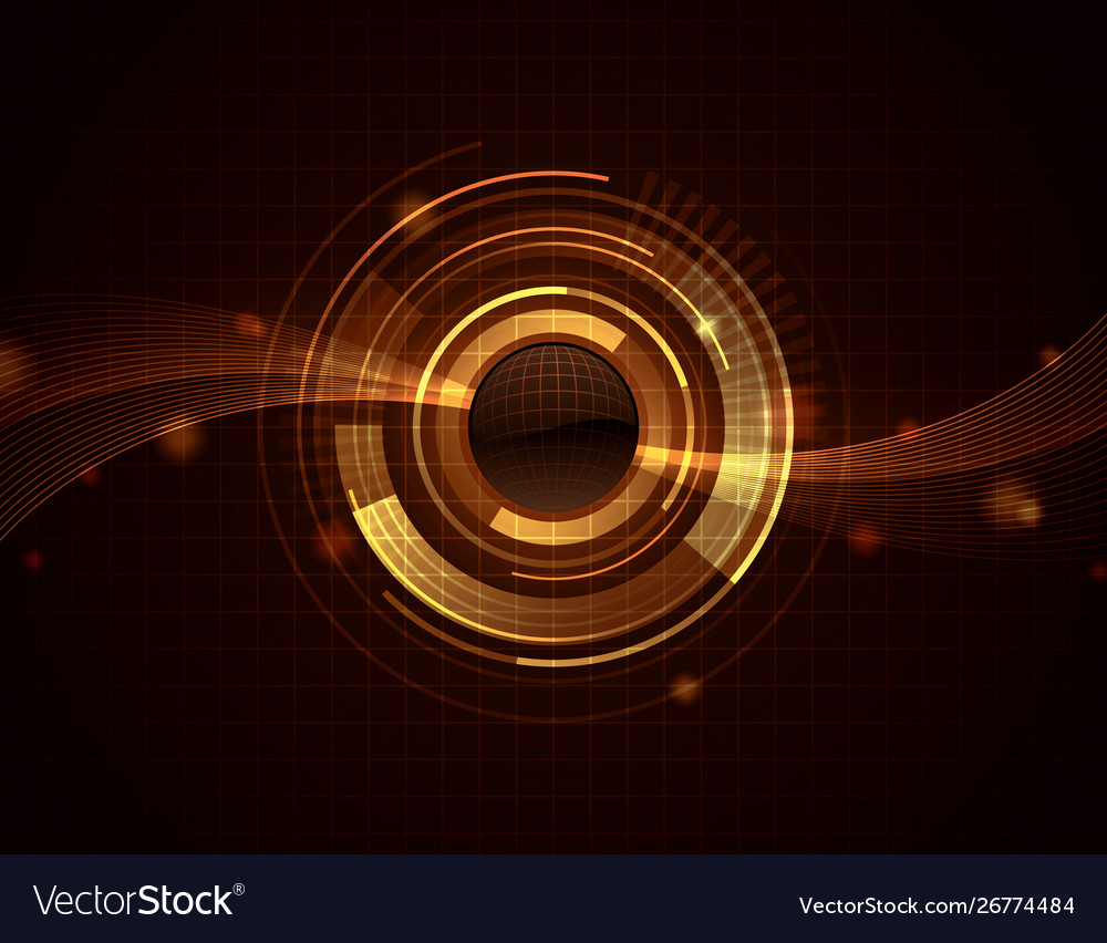 Golden Sphere Web Abstract Background Wallpaper Vector Image