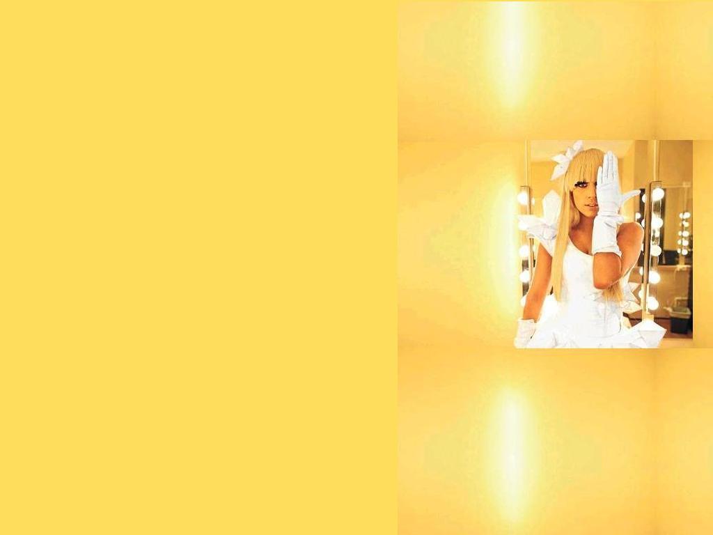 Lady Gaga Yellow Background Wallpaper