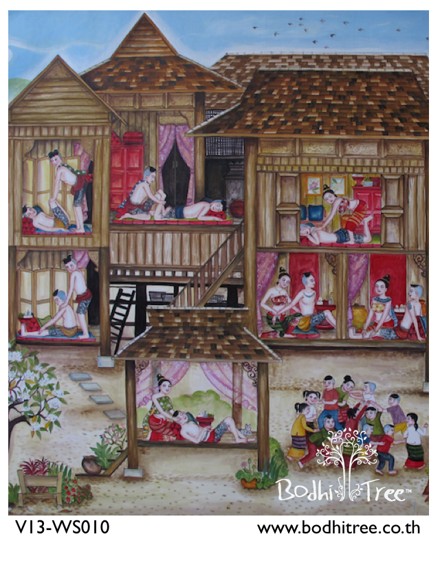 Wallpaper Thai Mural Art House Of Massage Story Design