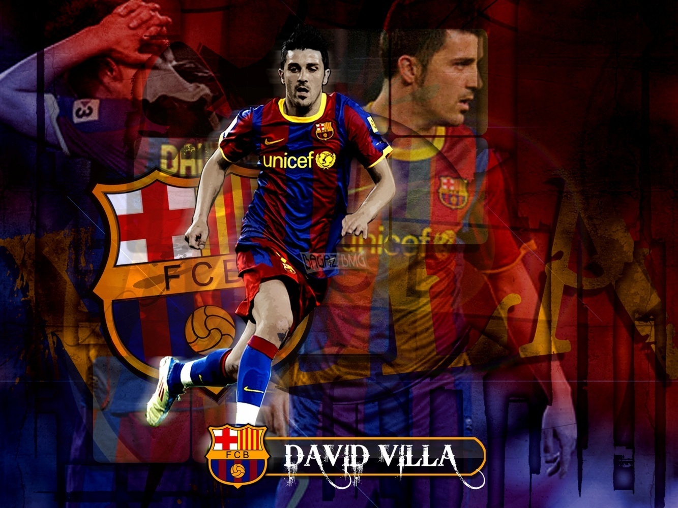 David Villa Fc Barcelona Wallpaper Fan Art