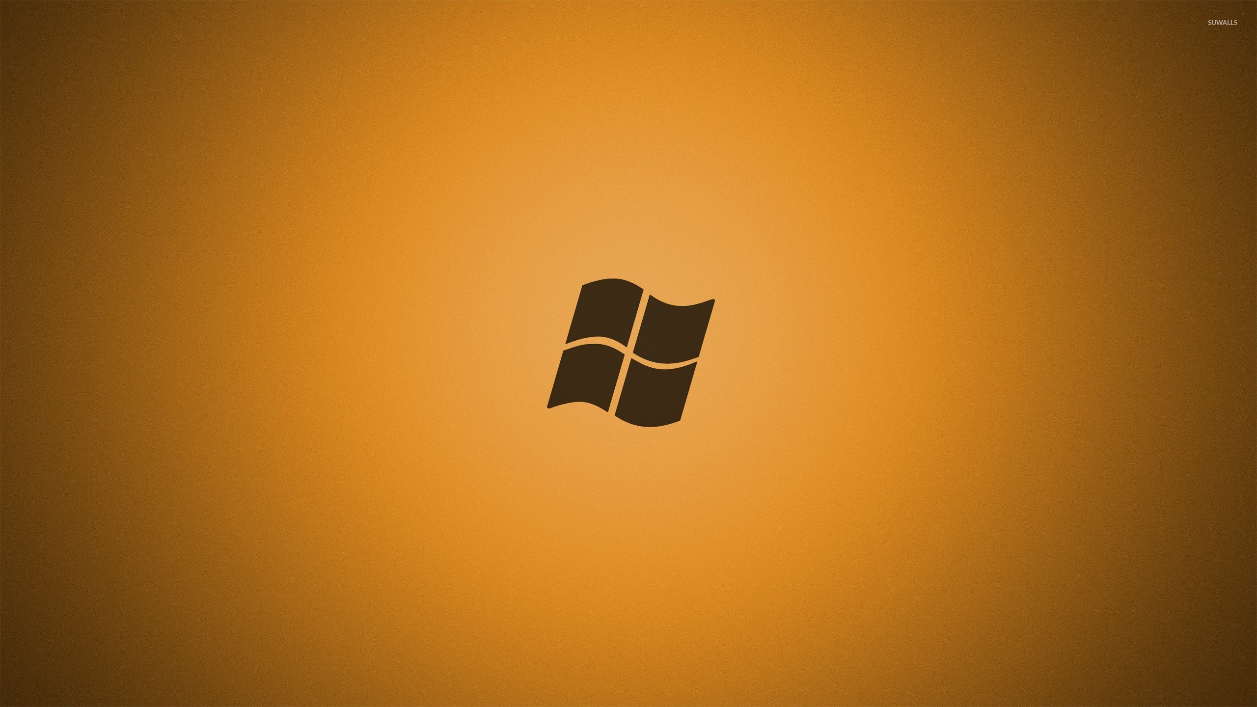Windows Logo On Golden Background Wallpaper Puter