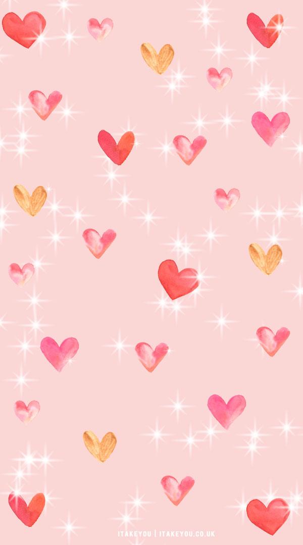 Cute Valentine S Day Wallpaper Ideas Gold Pink Hearts I
