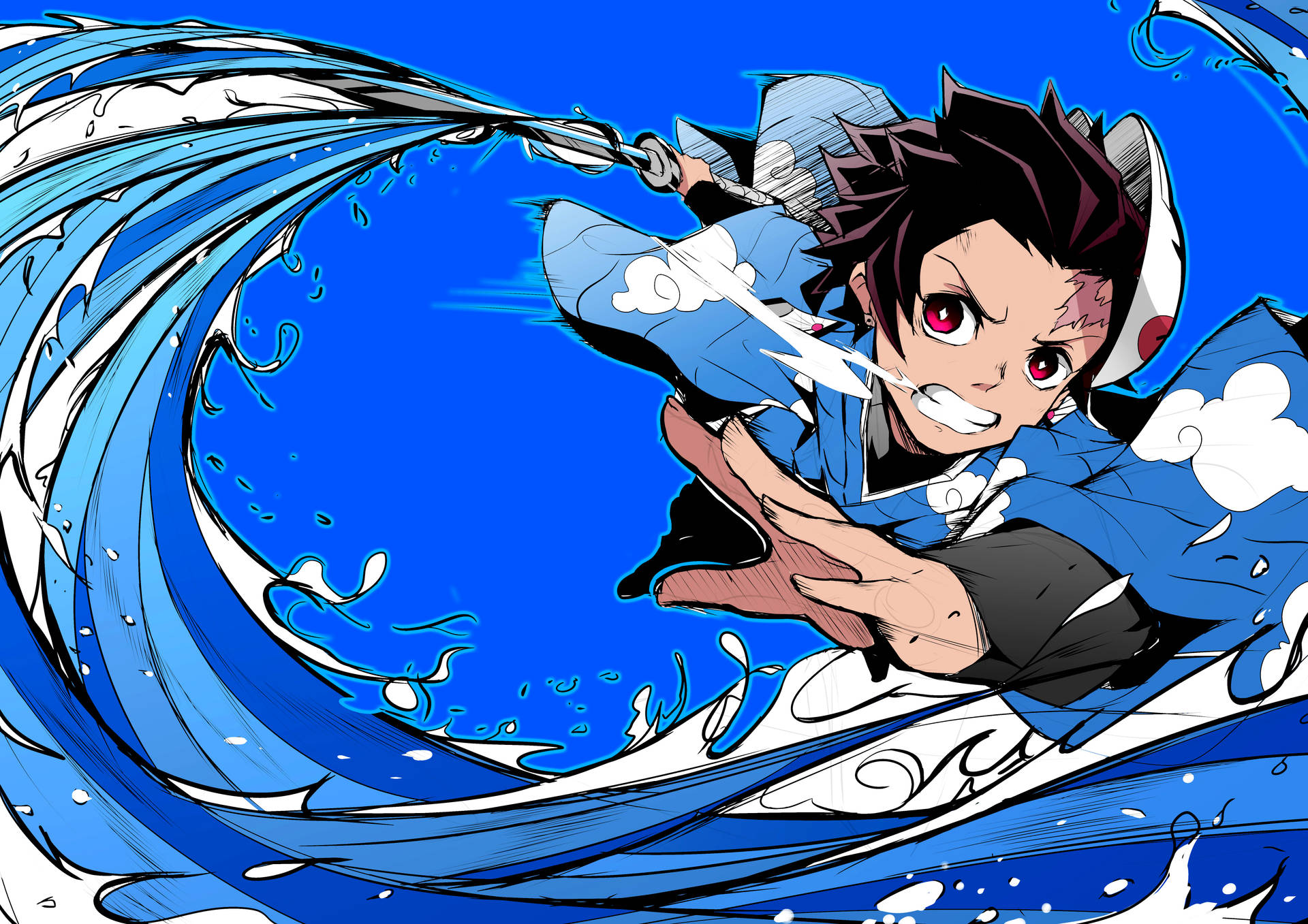 Demon Slayer 4k Tanjiro Blue Wallpaper