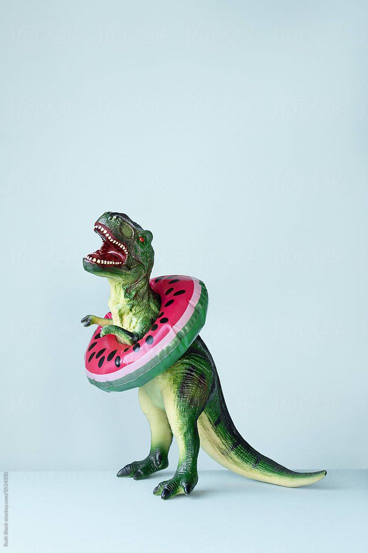 Dinosaur With Inflatable Rubber Ring By Ruth Black