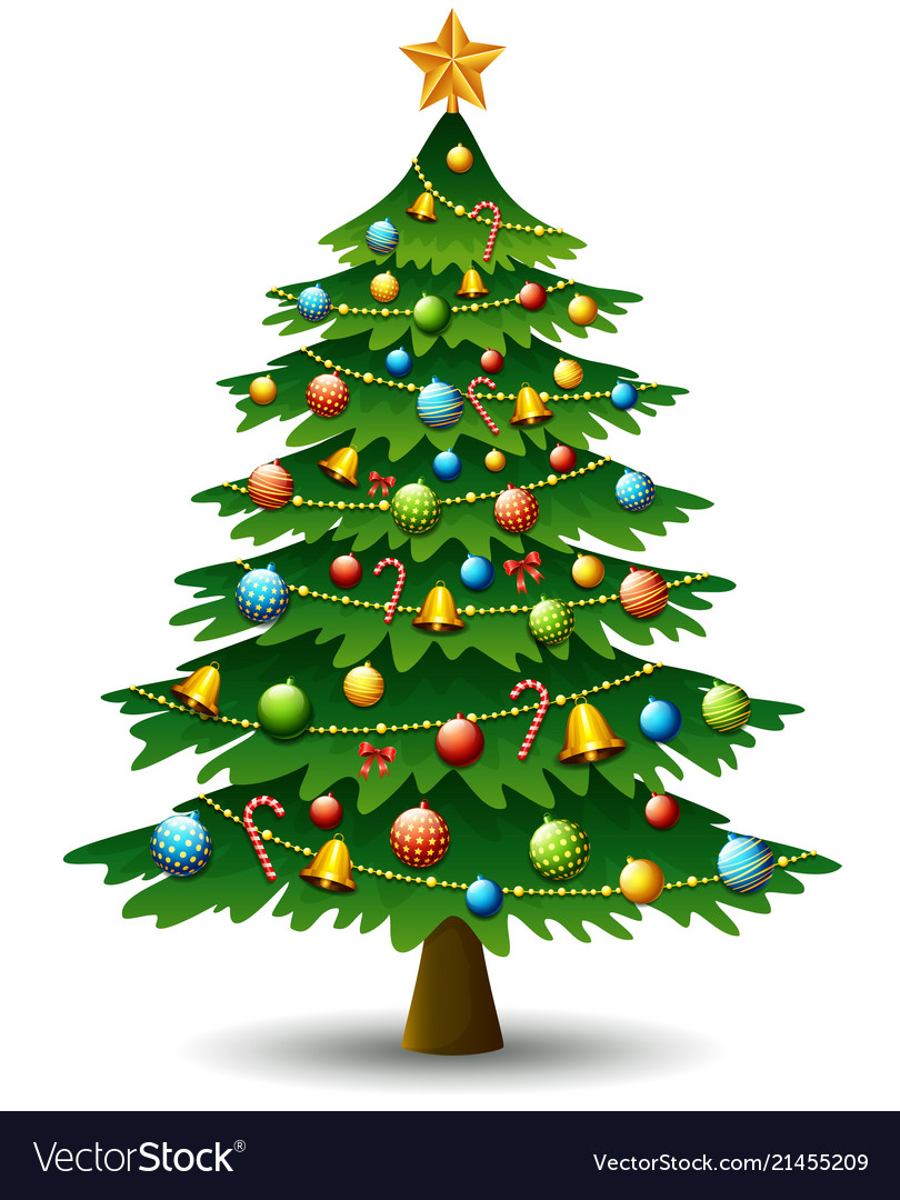 Christmas Tree On A White Background Royalty Vector